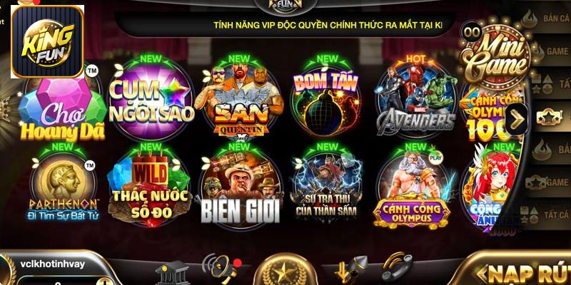 Hệ thống kho game Kingfun đa dạng